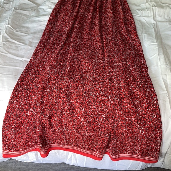 NWT Max Studio Red Floor Length Tie Strap Dress - Picture 2 of 4